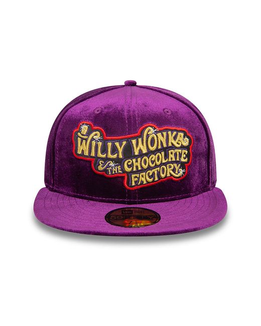 KTZ Purple Willy Wonka And The Chocolate Factory Velvet 59fifty Fitted Cap for men