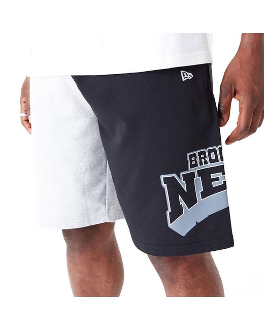KTZ Blue Brooklyn Nets Nba Graphic Shorts for men