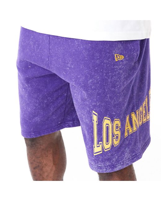 KTZ Purple La Lakers Nba Washed Shorts for men