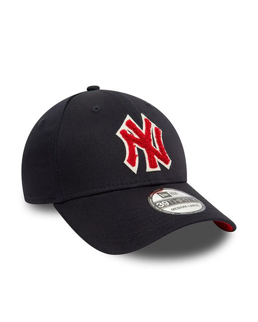KTZ Blue New York Yankees Team Logo Boucle Navy 39thirty Stretch Fit Cap for men