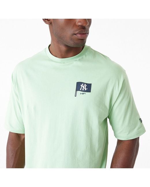 KTZ Green New York Yankees Mlb Burger Graphic Bright Oversized T-shirt for men