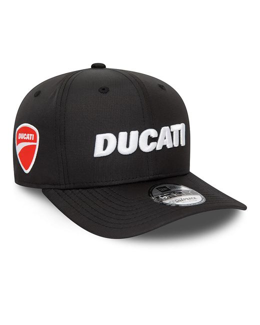 KTZ Black Ducati Motor Logo Ripstop Pre Curve 9fifty Snapback Cap for men