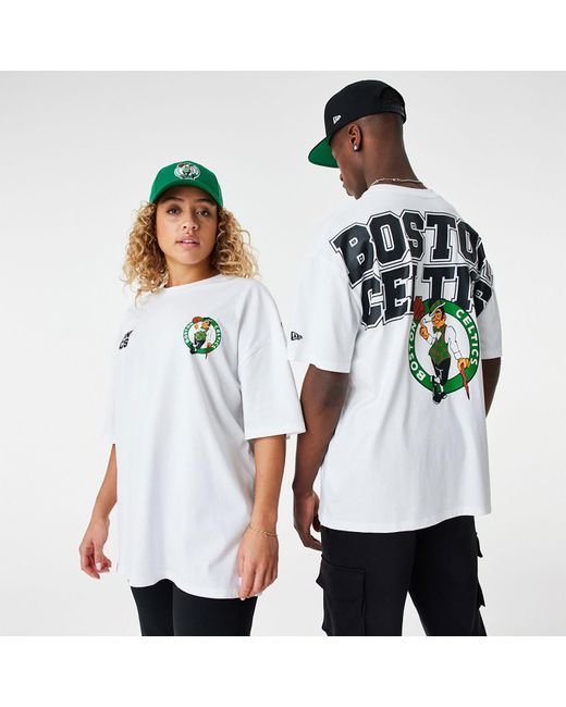 KTZ White Boston Celtics Nba Large Graphic Oversized T-shirt for men