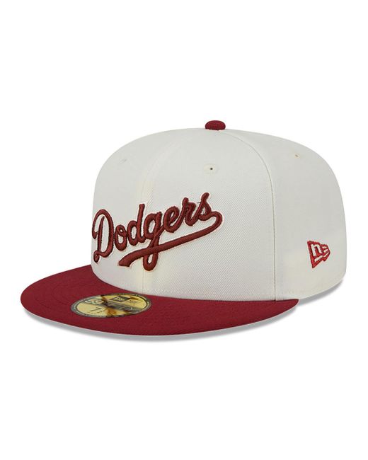 KTZ White La Dodgers Be Mine 59fifty Fitted Cap for men