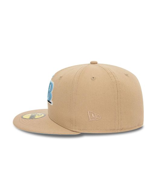 KTZ Natural Tampa Bay Rays Mlb Blues Beige 59fifty Fitted Cap for men