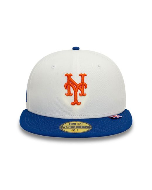 KTZ Blue New York Mets Mlb London Series 2024 Contrast 59fifty Fitted Cap for men