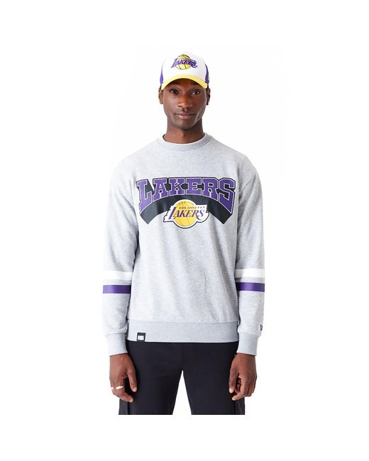 KTZ White La Lakers Nba Arch Oversized Crew Neck Sweatshirt for men