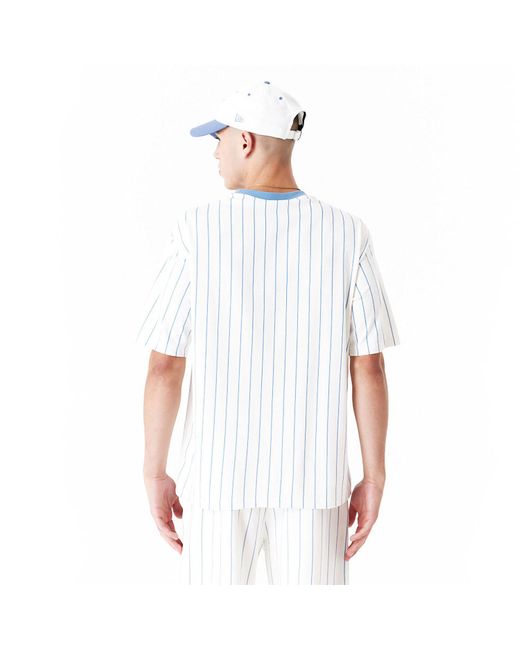 KTZ White New Era Pinstripe Oversized T-shirt for men