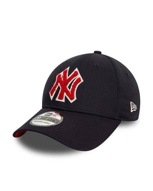 KTZ Blue New York Yankees Team Logo Boucle Navy 39thirty Stretch Fit Cap for men