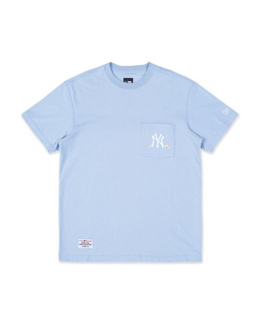 KTZ Blue New York Yankees Mlb Popcorn Party Vibe Pastel T-shirt for men