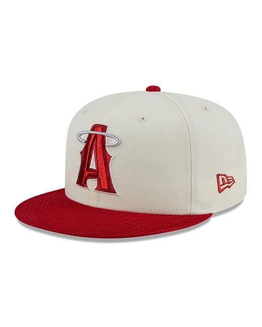 KTZ Red La Angels City Mesh Chrome 59fifty Fitted Cap for men