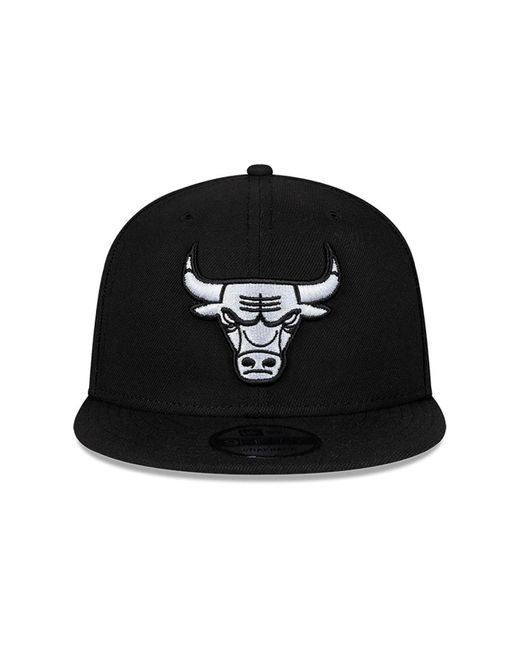 KTZ Black Chicago Bulls Chain Stitch 9fifty Snapback Cap for men
