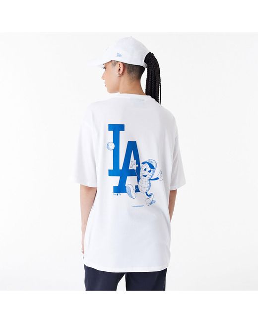 KTZ White La Dodgers Mlb Food Graphic Oversized T-shirt for men