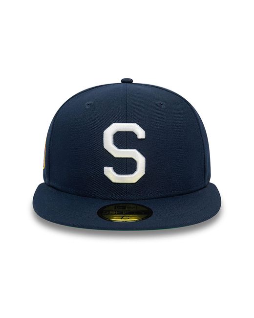 KTZ Blue Seattle Pilots Mlb Cooperstown Alternative Navy 59fifty Fitted Cap for men