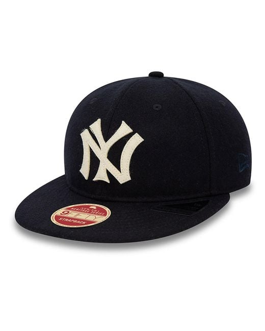 KTZ Black New York Yankees Heritage Series Navy Retro Crown 9fifty Strapback Cap for men