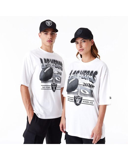 KTZ White Las Vegas Raiders Nfl Team Graphic Oversized T-shirt for men