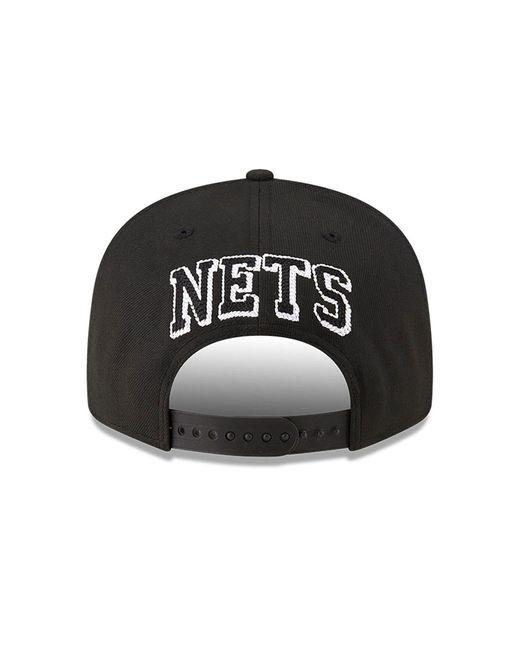 KTZ Black Brooklyn Nets Chain Stitch 9fifty Snapback Cap for men