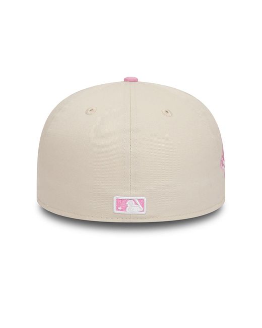 KTZ Pink La Dodgers Crown Stone 59fifty Fitted Cap for men