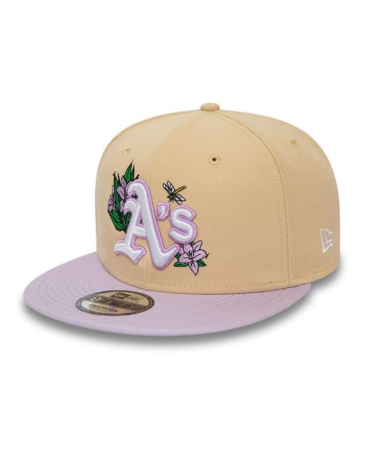 KTZ Brown Oakland Athletics Mlb Floral Light Beige 9fifty Snapback Cap for men