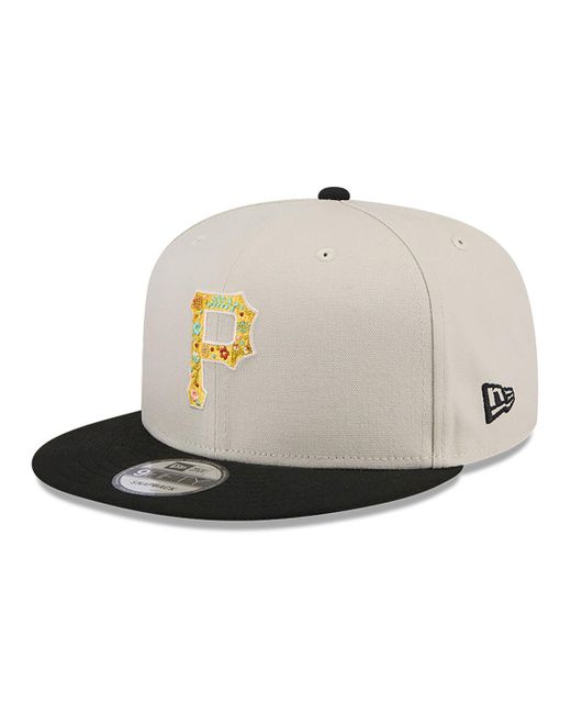 KTZ Natural Pittsburgh Pirates Floral Fill Light Beige 9fifty Snapback Cap for men