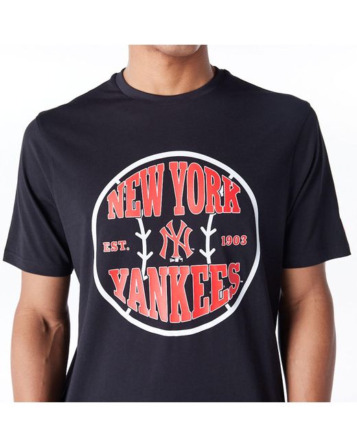 KTZ Blue New York Yankees Mlb Ball Graphic T-shirt for men