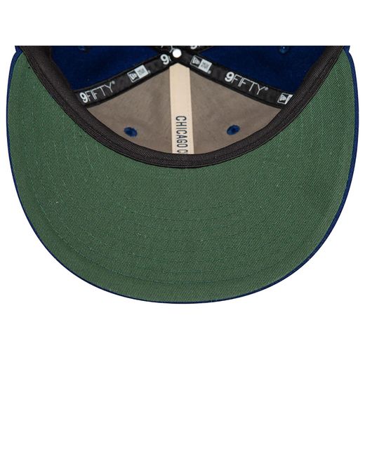 KTZ Blue Chicago Cubs Heritage Series Dark Retro Crown 9fifty Strapback Cap for men