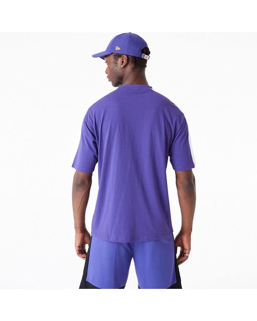 KTZ Purple Phoenix Suns Nba Colour Block Dark Oversized T-shirt for men