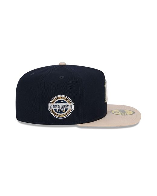 KTZ Blue New York Yankees Canvas Navy 59fifty Fitted A-frame Cap for men