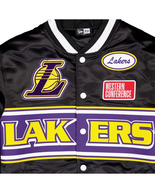 KTZ Black La Lakers Nba Rally Drive Bomber Jacket for men
