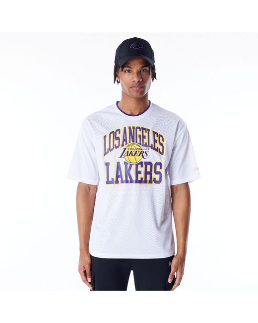 KTZ La Lakers Nba Patch Oversized Mesh T-shirt in White for Men 