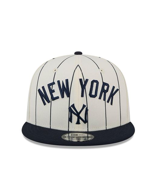 KTZ Black New York Yankees Jersey Pinstripe Chrome 9fifty Snapback Cap for men
