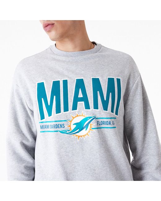 KTZ Blue Miami Dolphins Nfl Wordmark Oversized Crew Neck Sweatshirt for men
