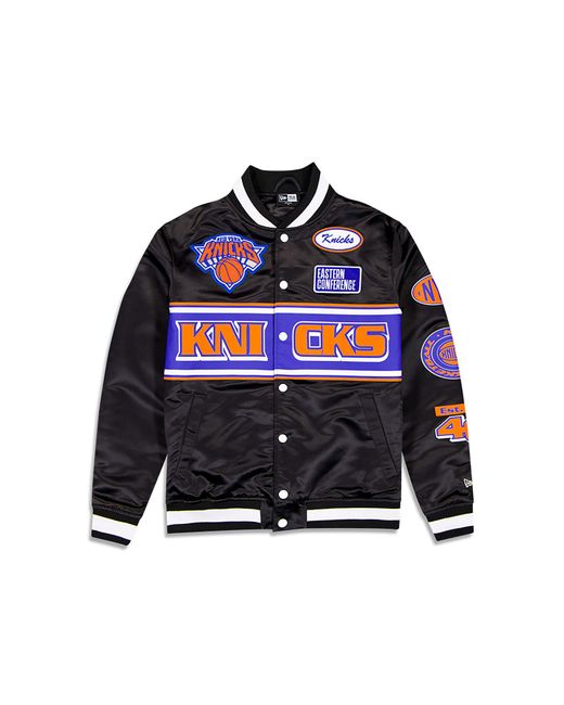 KTZ Blue New York Knicks Nba Rally Drive Bomber Jacket for men