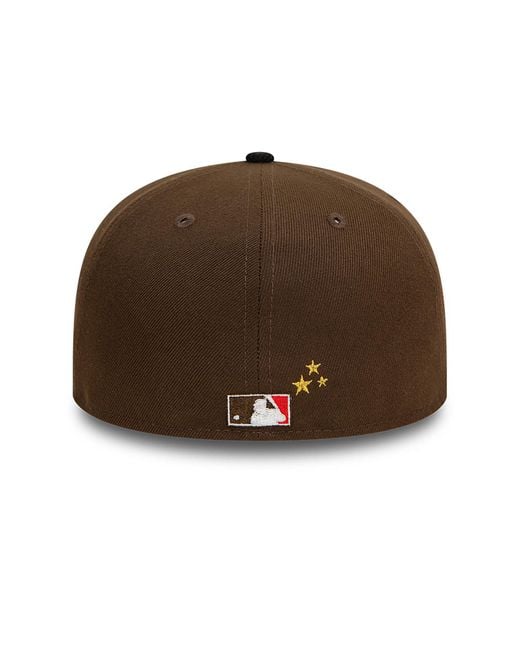 KTZ Brown La Dodgers Mlb Starry Dark 59fifty Fitted Cap for men
