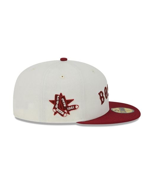 KTZ White Boston Red Sox Be Mine 59fifty Fitted Cap for men