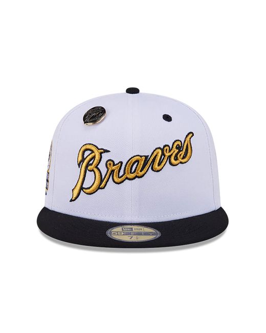 KTZ Blue Atlanta Braves 59fifty Day 59fifty Fitted Cap for men
