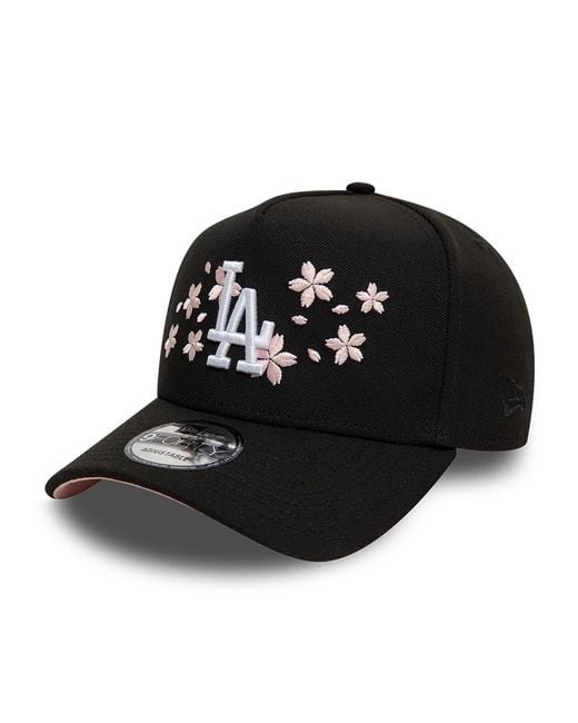 KTZ Black La Dodgers Cherry Blossom 9forty A-frame Adjustable Cap for men