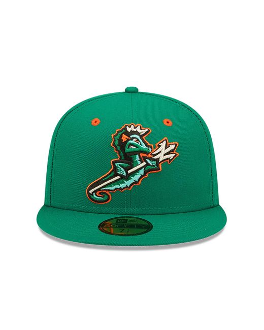 KTZ Green Norfolk Tides Milb On Field 59fifty Fitted Cap for men