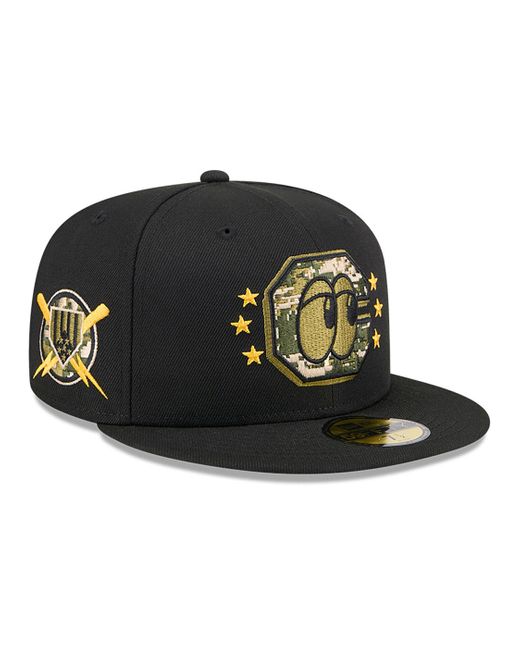 KTZ Black Chattanooga Lookouts Milb Armed Forces Day 2024 59fifty Fitted Cap for men