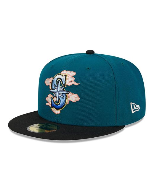 KTZ Green Seattle Mariners Cloud Spiral Dark 59fifty Fitted Cap for men