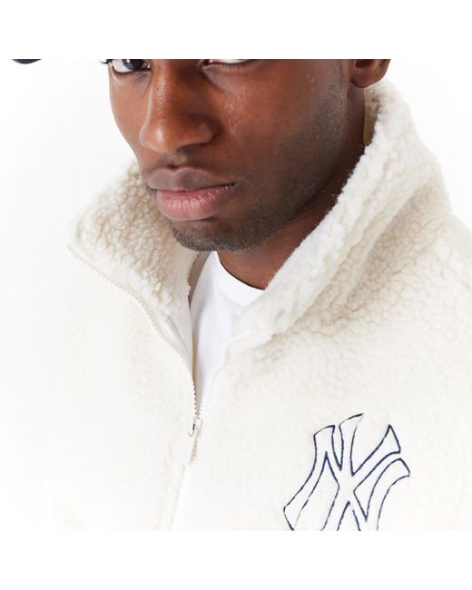 KTZ White New York Yankees Mlb Sherpa Jacket for men