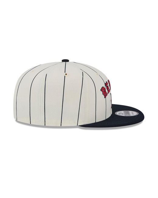 KTZ White Boston Red Sox Jersey Pinstripe Chrome 9fifty Snapback Cap for men