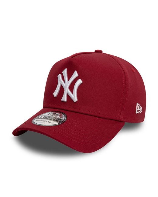 KTZ Red New York Yankees League Essential Dark 39thirty A-frame Stretch Fit Cap for men