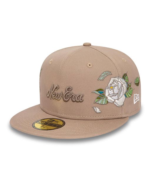 KTZ Natural New Era Flower Icon 59fifty Fitted Cap for men