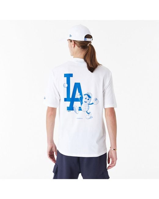 KTZ White La Dodgers Mlb Food Graphic Oversized T-shirt for men