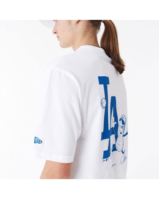 KTZ White La Dodgers Mlb Food Graphic Oversized T-shirt for men