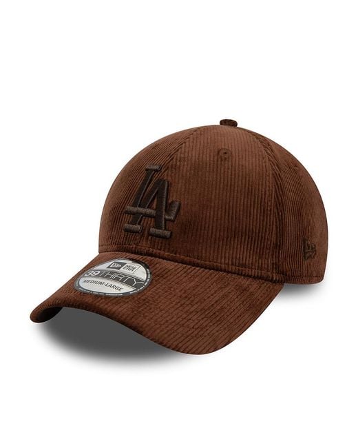 KTZ Brown La Dodgers Wide Cord Dark 39thirty Stretch Fit Cap for men