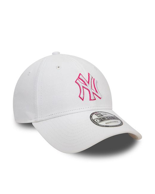 KTZ White New York Yankees Team Outline 9forty Adjustable Cap for men