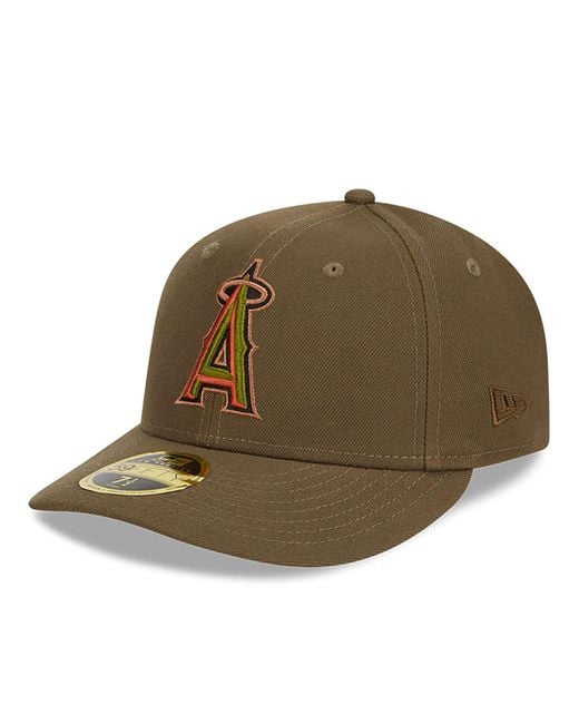 KTZ Green Anaheim Angels Rustic Fall Low Profile 59fifty Fitted Cap for men