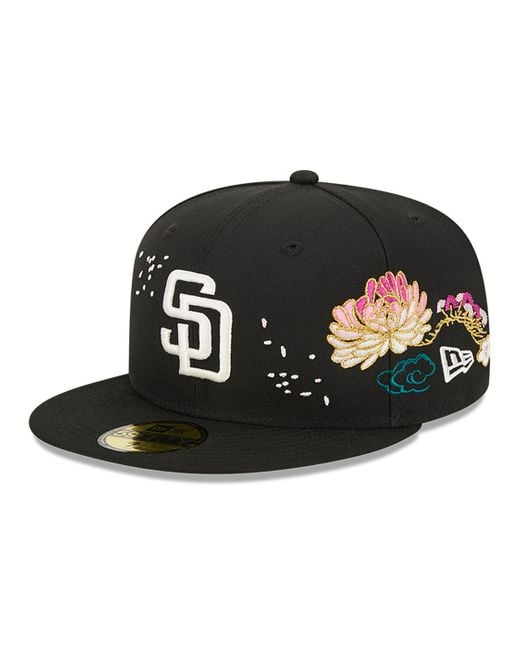 KTZ Black San Diego Padres Cherry Blossom 59fifty Fitted Cap for men